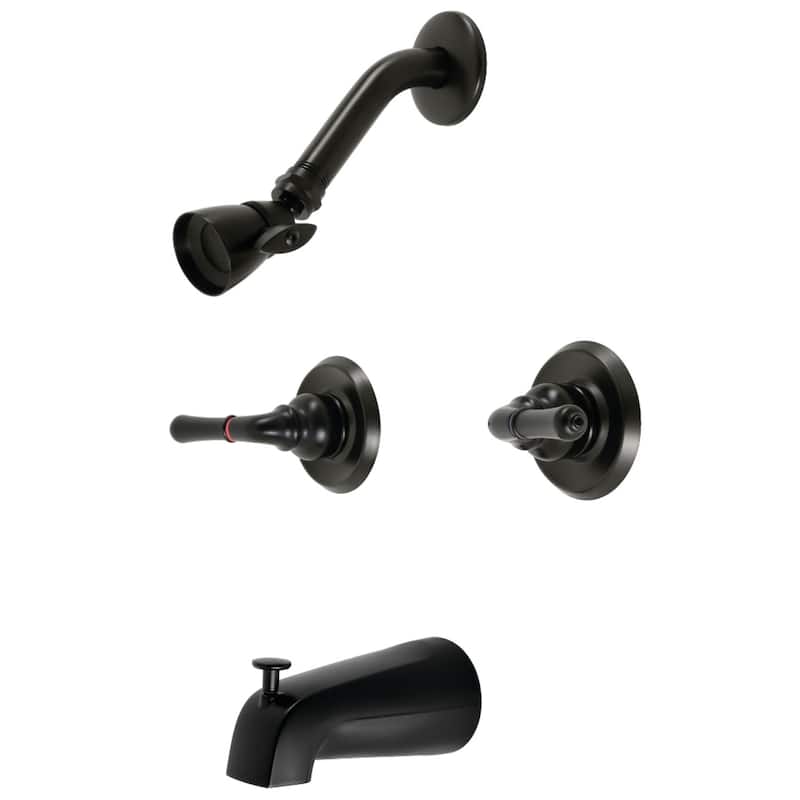 Kingston Brass Magellan Two-Handle Tub and Shower Faucet - Matte Black