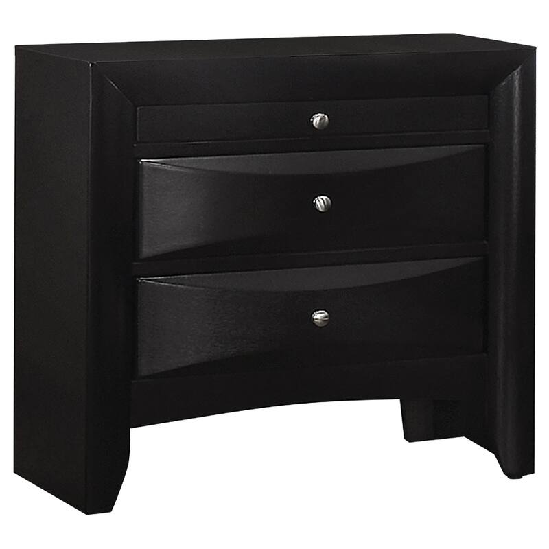 Vollenhove Black 2-Drawer Nightstand With Pull-Out Tray