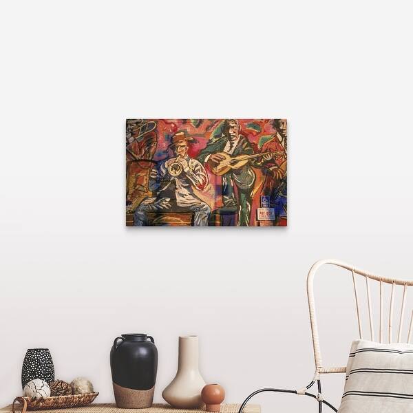 Shop Artwork Displaying Men With Musical Instruments Canvas Wall Art Overstock 16467683