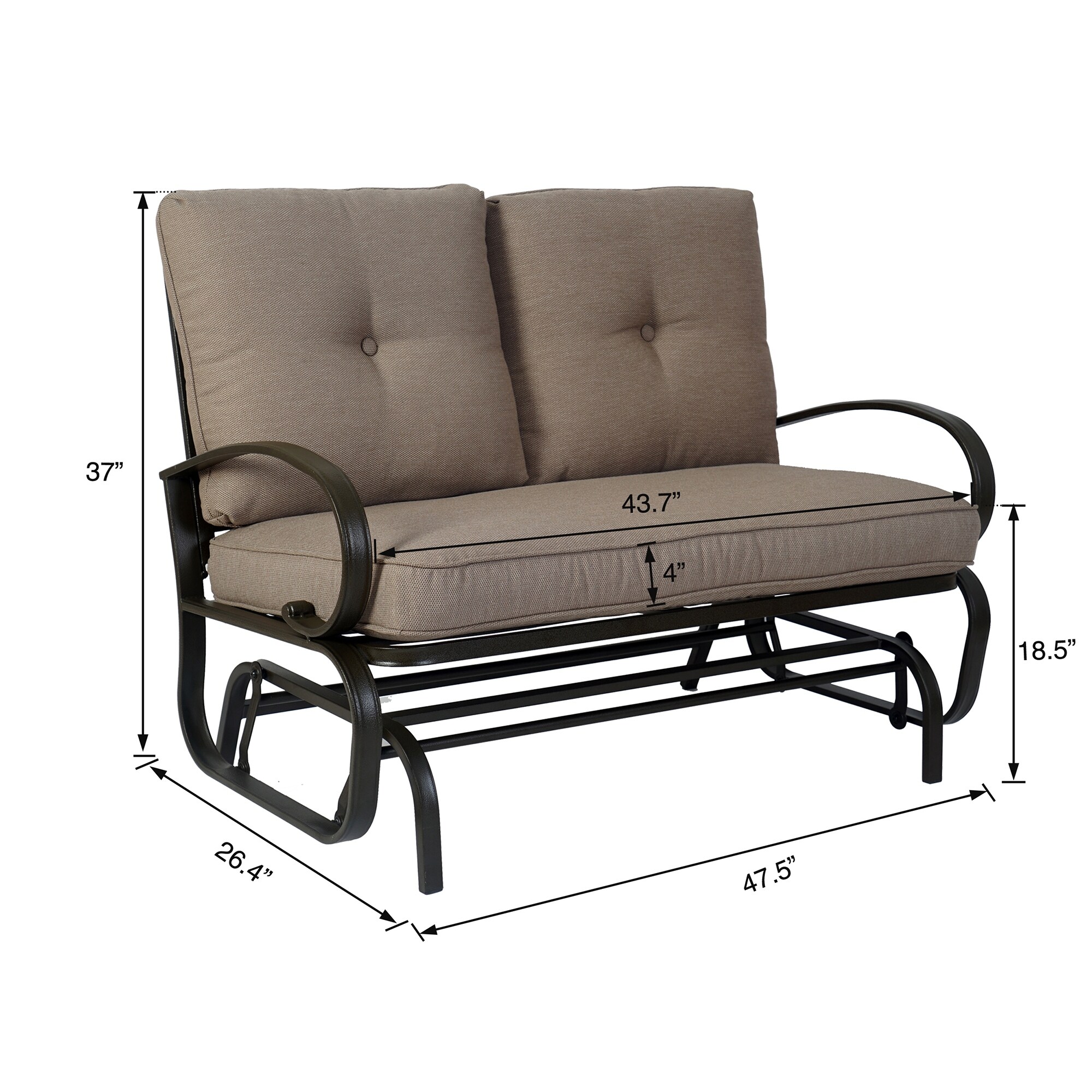 Kozyard Cozy Two Rocking Love Seats Glider Swing-image