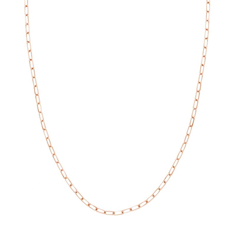 Curata 925 Sterling Silver Rose Gold Plated 3.1mm Diamond Cut Paper Clip Chain Necklace (Lobster)