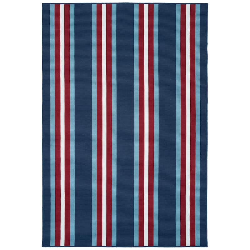 Voavah Blue Hand-Made Flatweave Indoor/Outdoor Area Rug - 4' x 6'
