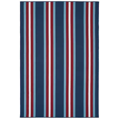 Voavah Blue Hand-Made Flatweave Indoor/Outdoor Area Rug