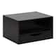 Kate and Laurel Hutton Floating Wall Shelf with Drawer - 12.5x10x7 - Black