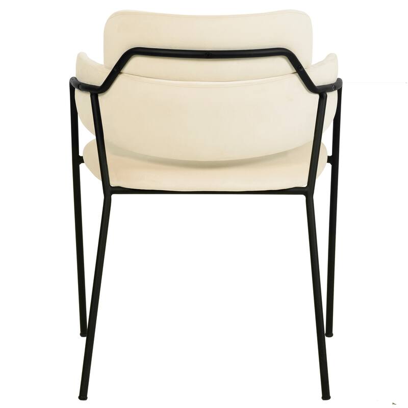 LeisureMod Set of 2 Axis Upholstered Dining Chairs with Black Stainless Steel Legs, Modern Side Chair for Kitchen Home Office