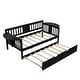 preview thumbnail 60 of 72, Elegant Design Daybed with Trundle Bed, Wooden Sofa Bed for Bedroom Living Room, Wood Platform Bed Frame for Kids Teens Guests