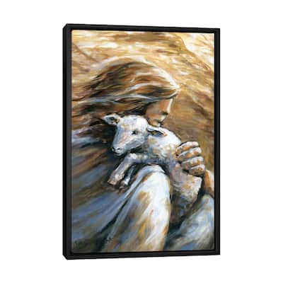 iCanvas "Jesus Carrying Lost Sheep Home" by Melani Pyke Framed Canvas Print