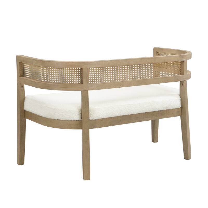Christopher Knight Home - Modern Rattan Upholstered Loveseat with Hand-Woven Backrest