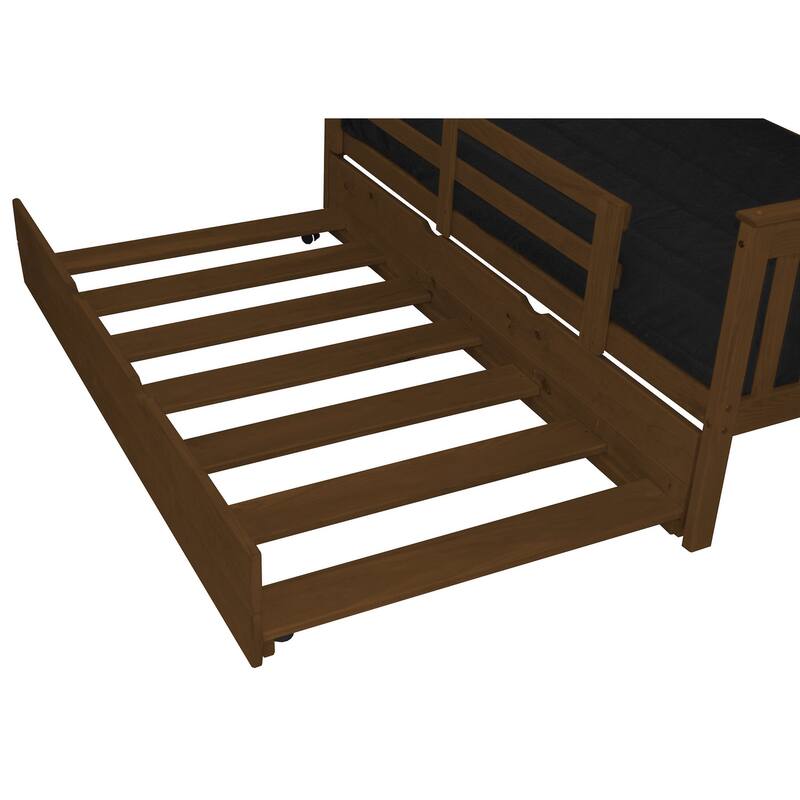 Pine Twin Trundle Unit - Coffee