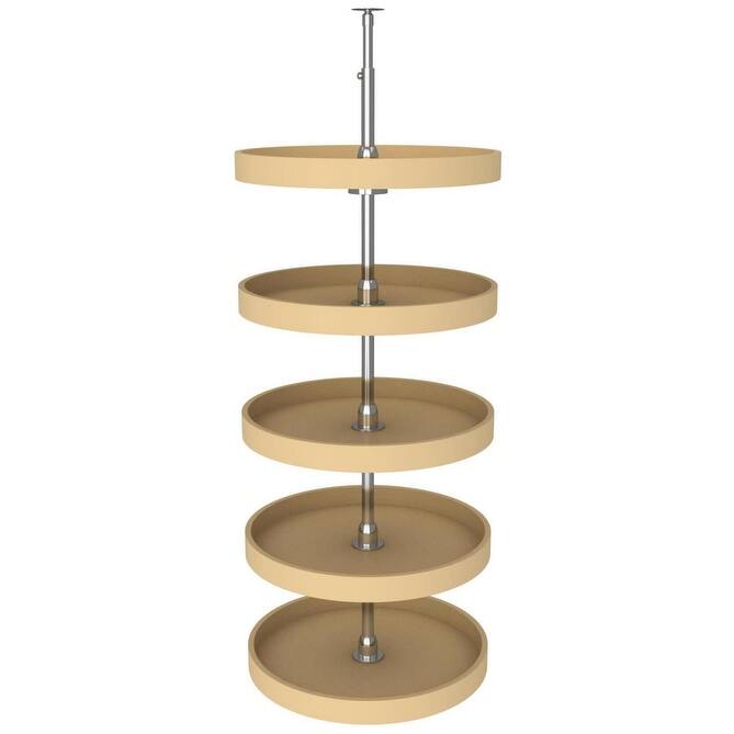 Rev-A-Shelf 6065 Series 20 Inch Full Circle 5 Shelf Lazy Susan - Almond
