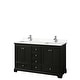 preview thumbnail 4 of 24, Deborah 60-inch Double Vanity, Quartz Top Dark Espresso, Chrome Trim, White Quartz Top