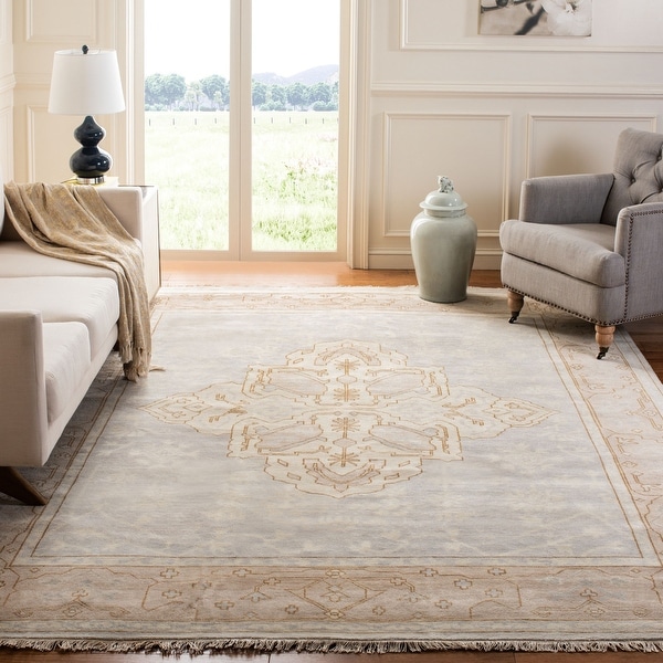 Safavieh Couture Hand-knotted Oushak Richtsje Traditional Oriental Wool Rug with Fringe. Opens flyout.