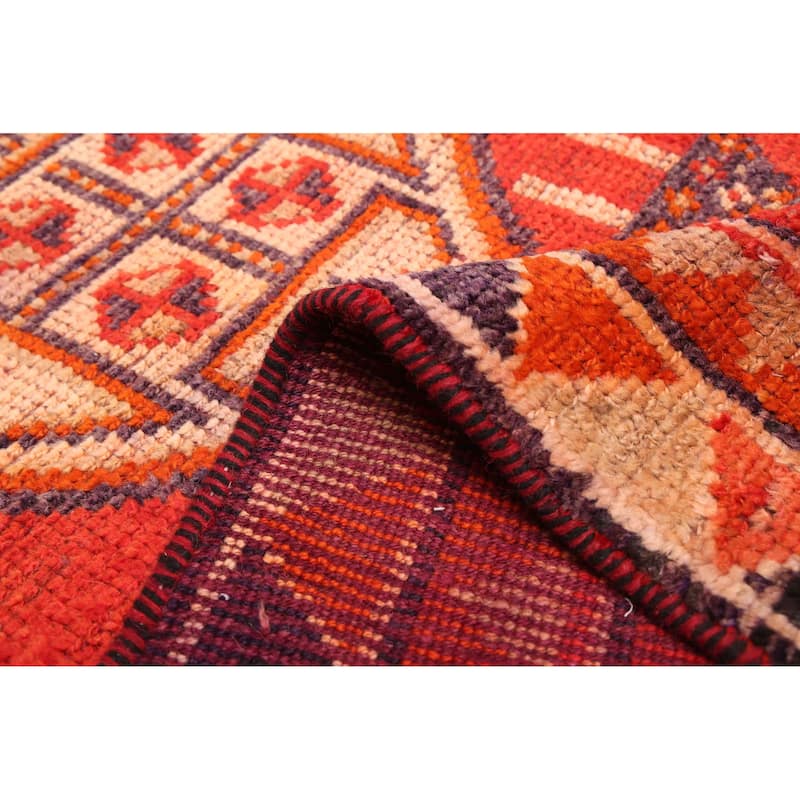 ECARPETGALLERY Hand-knotted Melis Vintage Red Wool Rug - 2'11 x 10'9