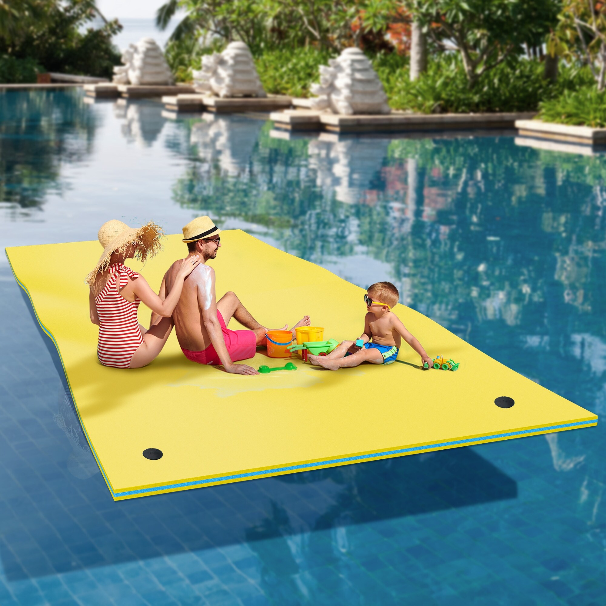 Moasis 12' X 6' Lily Pad Floating Mat Water Mat Inflatable Rafts