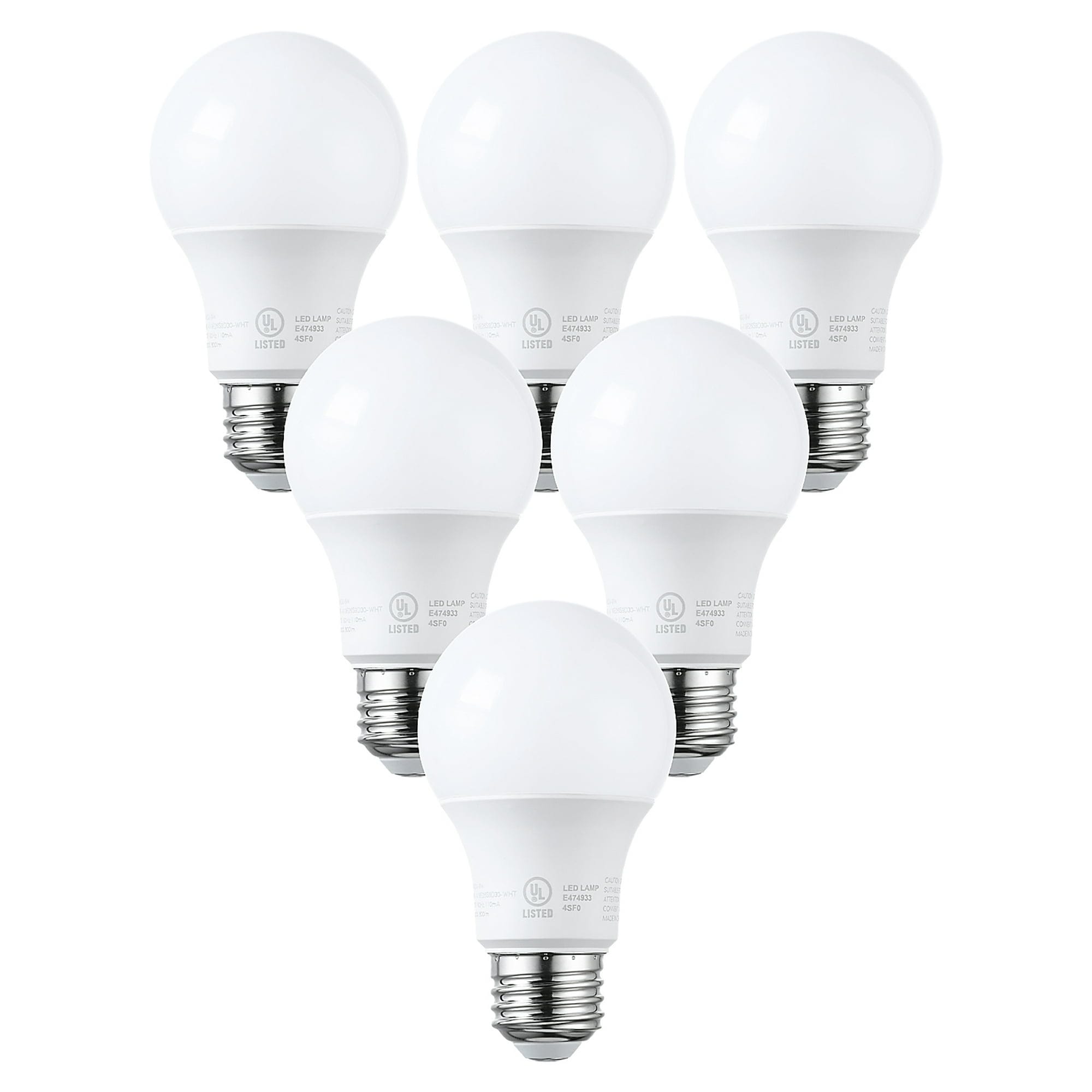 6 PACK 9W A19 LED Light Bulb E26 E27 Base UL listed 3000K Warm White 5000K Daylight Bed Bath Beyond 13427865