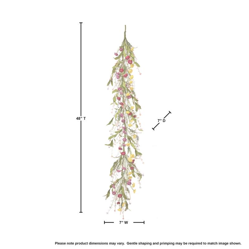 Wild Bachelor Button Garland 4'