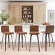 preview thumbnail 128 of 198, 26"/29" Faux Leather Swivel Bar/Counter Stools, Set of 2/3 Set of 4 - Saddle Brown - Bar Height