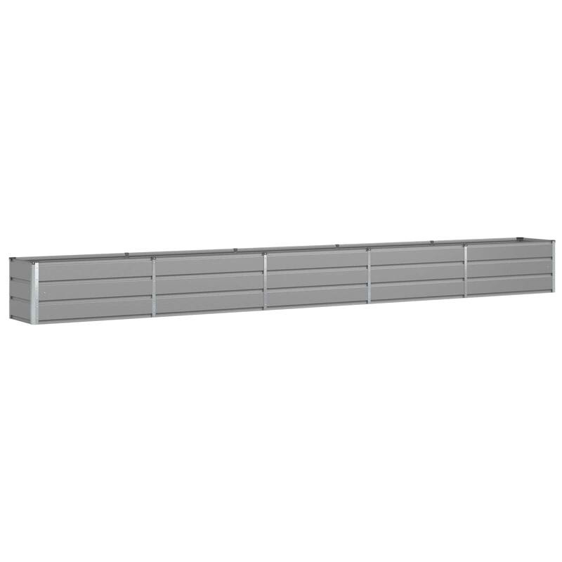 vidaXL Planter in Galvanised Steel - 39.37 x 19.69 x 17.72