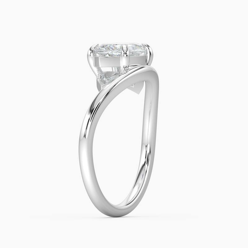 Auriya 14K Gold Lab Grown Diamond Marquise Curved Solitaire Engagement Ring 1.00 - 5.00ct. tw. (F-G, VS)