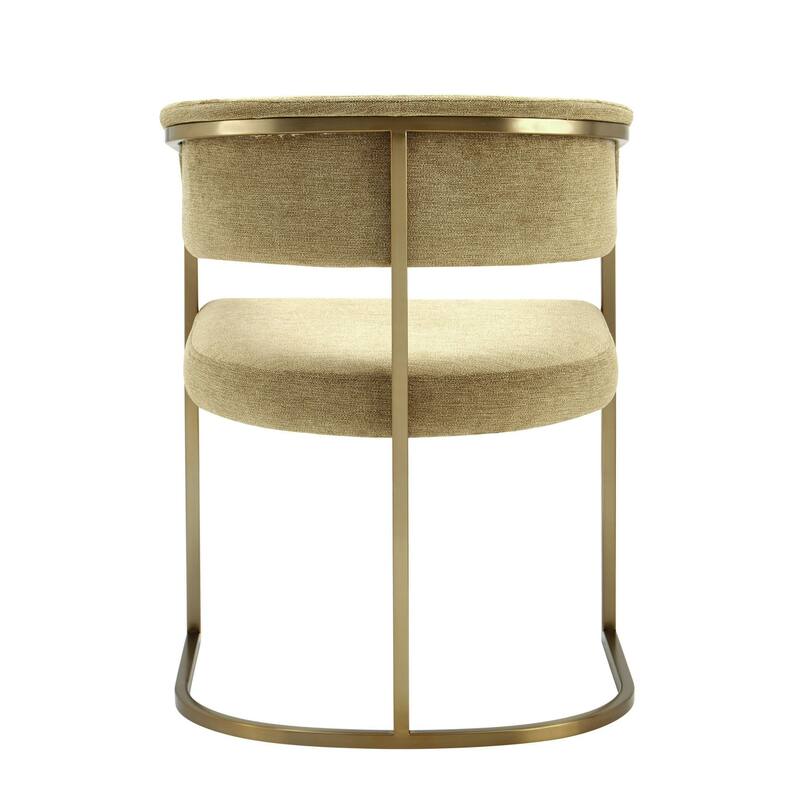 Modrest Sebastian Modern Brown Fabric & Antique Brass Dining Chair