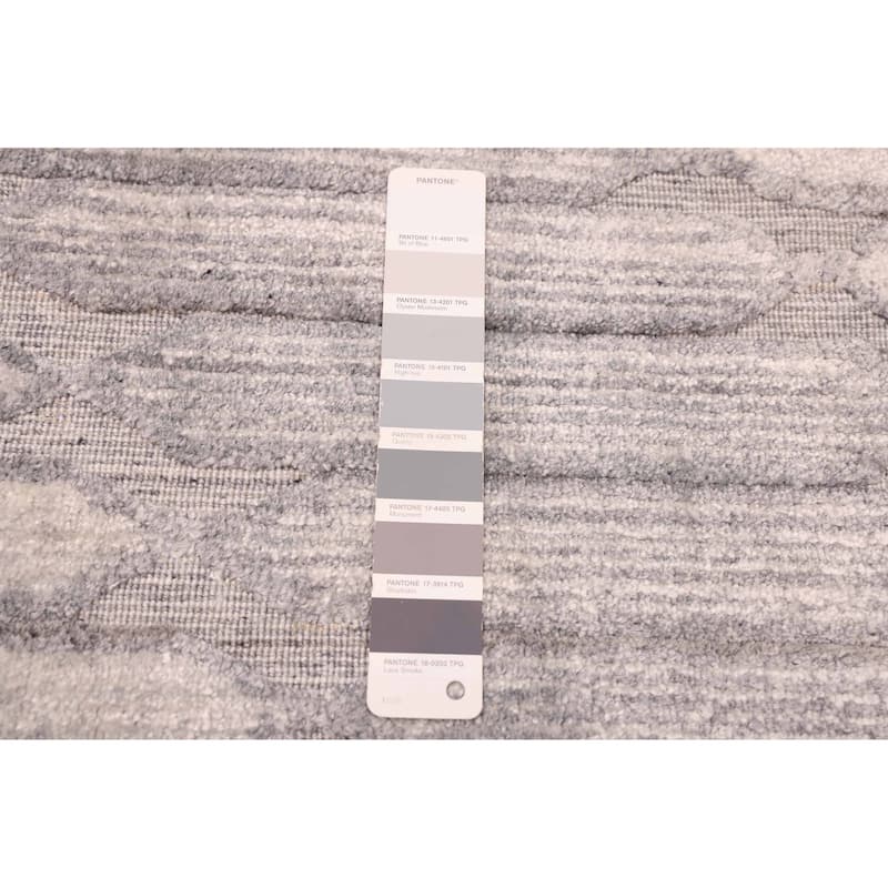 ECARPETGALLERY Hand Loomed Elysian Grey Silk Rug - 6'8 x 9'7