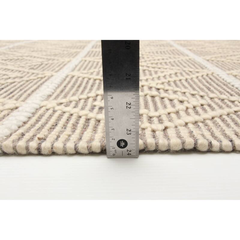 ECARPETGALLERY Braid weave Sienna Cream Wool Rug - 6'1 x 8'11