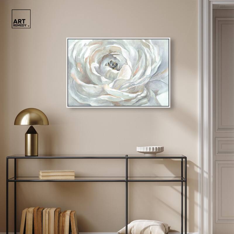 Powdery Peony Canvas by Art Remedy