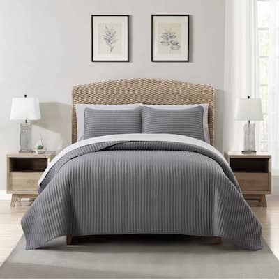 Nanshing Cassidy 7 Piece Solid Color Waffle Quilt Set