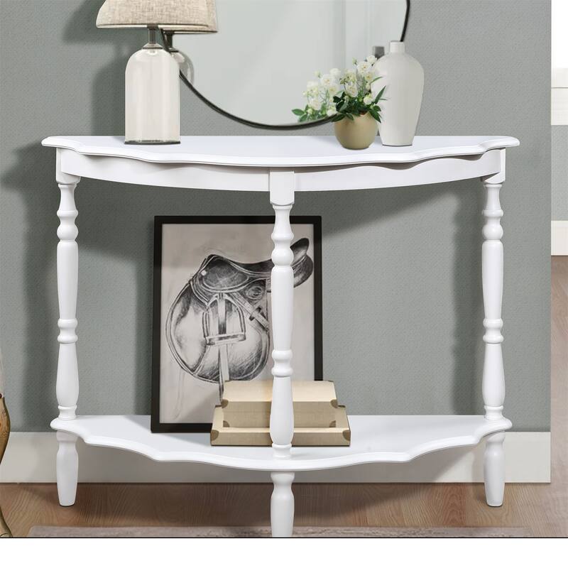42" Circular Curved Console Table with Cloud Design Top