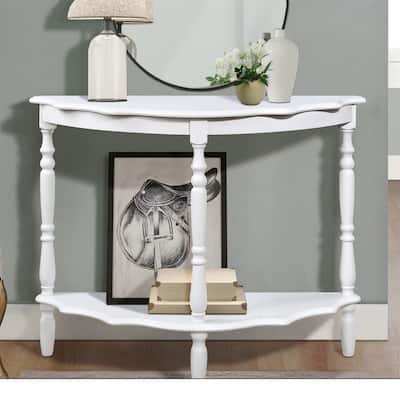 42" Circular Curved Console Table with Cloud Design Top