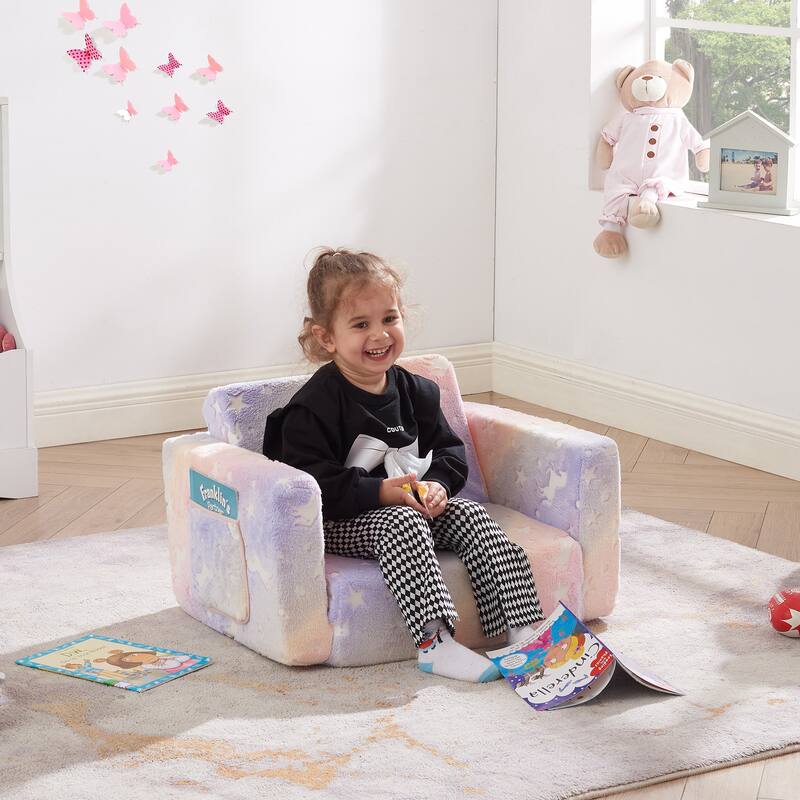 Kids Sofa, Children's 2 in 1 Convertible Sofa to Lounger
