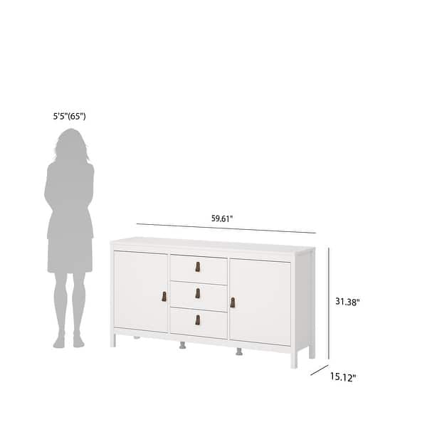 dimension image slide 4 of 10, Porch & Den Madrid 2-Door Sideboard with 3-Drawers