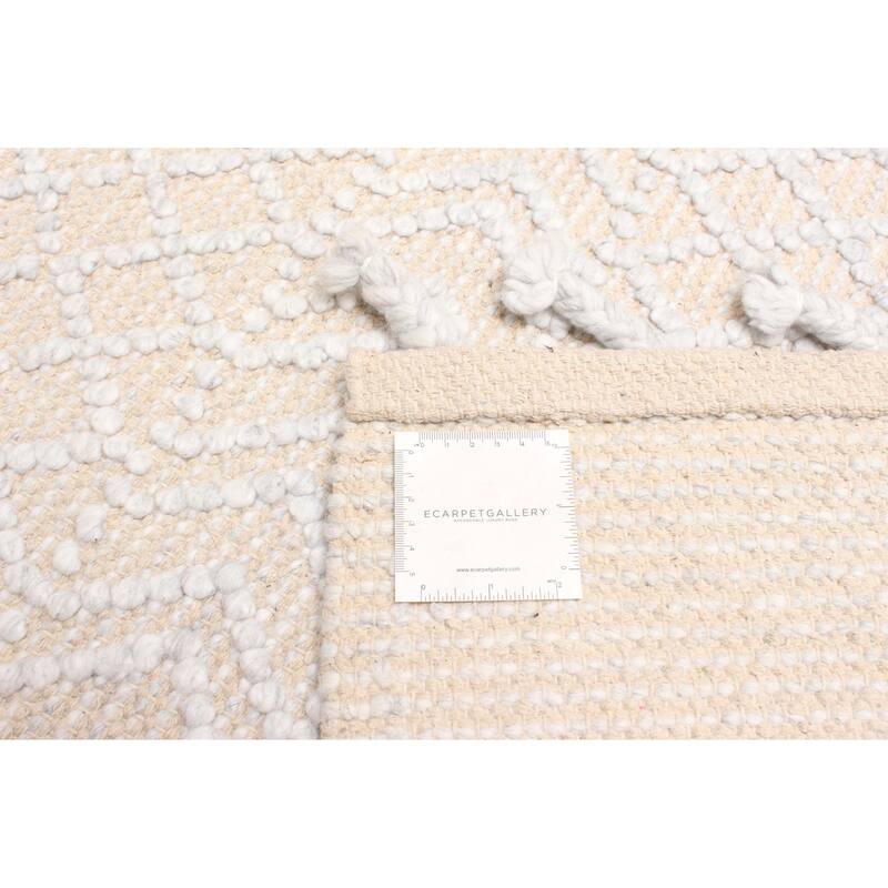 ECARPETGALLERY Braid weave Sienna Light Grey Wool Rug - 5'2 x 7'2