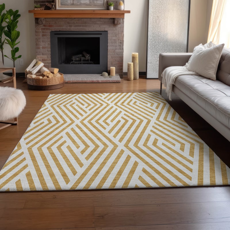 Premium Washable Super Soft Contemporary Geo Mayfield Rug