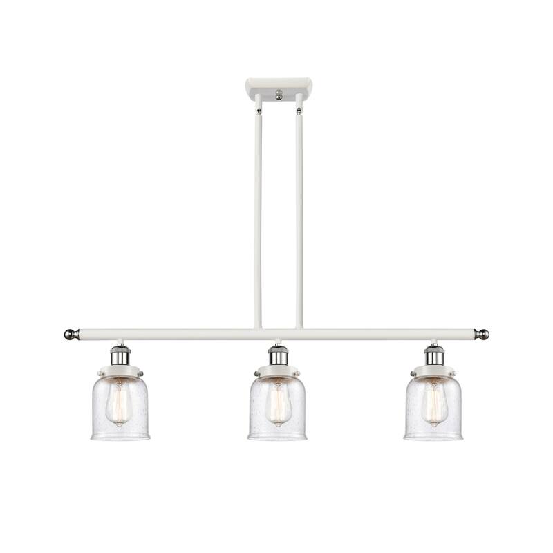 Innovations Lighting 916-3I-10-36 Bell Linear Bell 3 Light 36" Wide - White and Polished Chrome / Seedy
