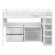 preview thumbnail 5 of 7, White Pine Wood Twin Size Loft Bed with Rolling Cabinet