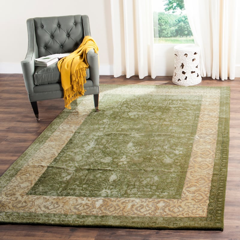 SAFAVIEH Handmade Silk Road Jalissa Traditional Oriental Wool Rug - 9'6" x 13'6" - Spruce/Ivory