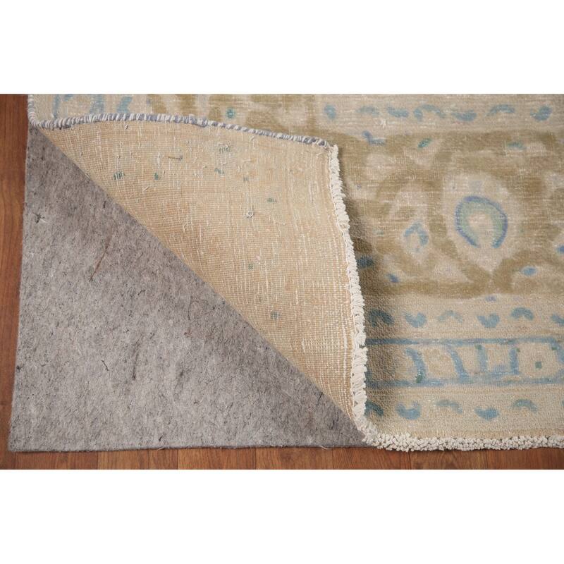 Hand Knotted Oriental 100% Wool Carpet Traditional Floral Pink Mashad Area Rug - 12' 9'' X 9' 5''