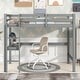 preview thumbnail 2 of 20, Multifunctional Twin Size Wood Loft Kids Bed with Built-in Desk,Shelves,Safety Guardrails and Ladder