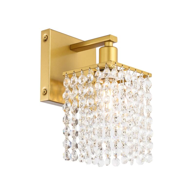 Olivia 1-Light Clear Crystals Wall Sconce