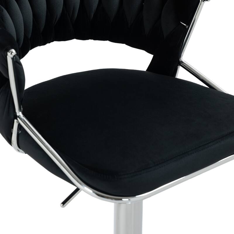 Modern Velvet Counter Bar Stools with Backs(Set of 4)