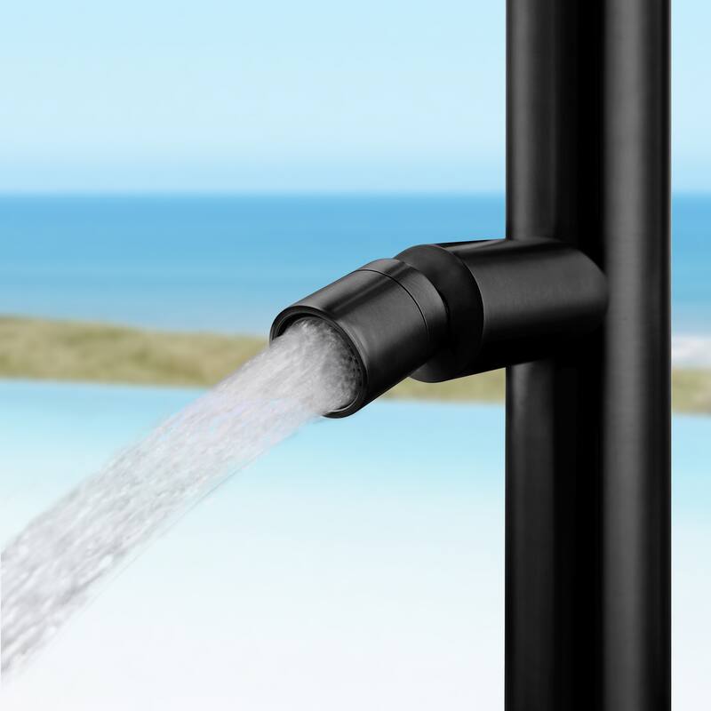 91"H 316 Stainless Steel Freestanding Outdoor Shower with Foot Wash Spout