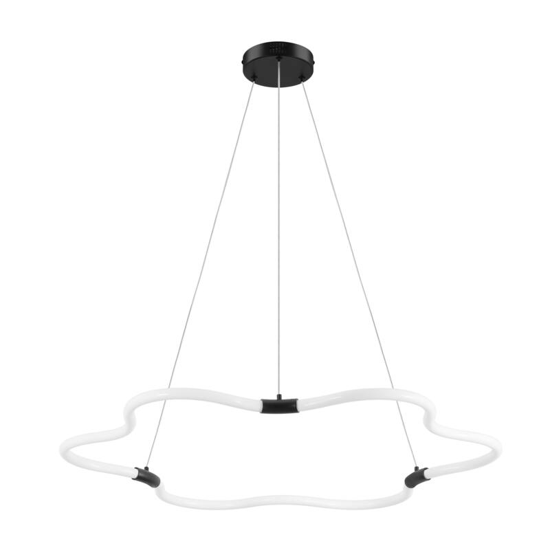 Vara 31.5" Contemporary Minimalist Metal/Acrylic Adjustable Dimmable Cloud Integrated LED Chandelier, by JONATHAN Y