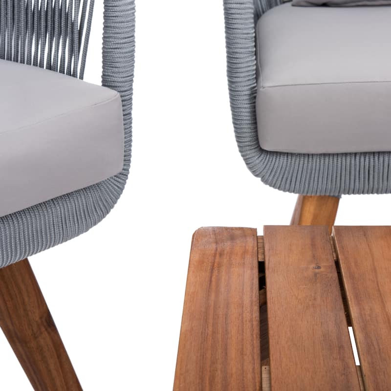 SAFAVIEH Outdoor Tobia 4-Piece Patio Conversation Set - 55W x 30D x 28H