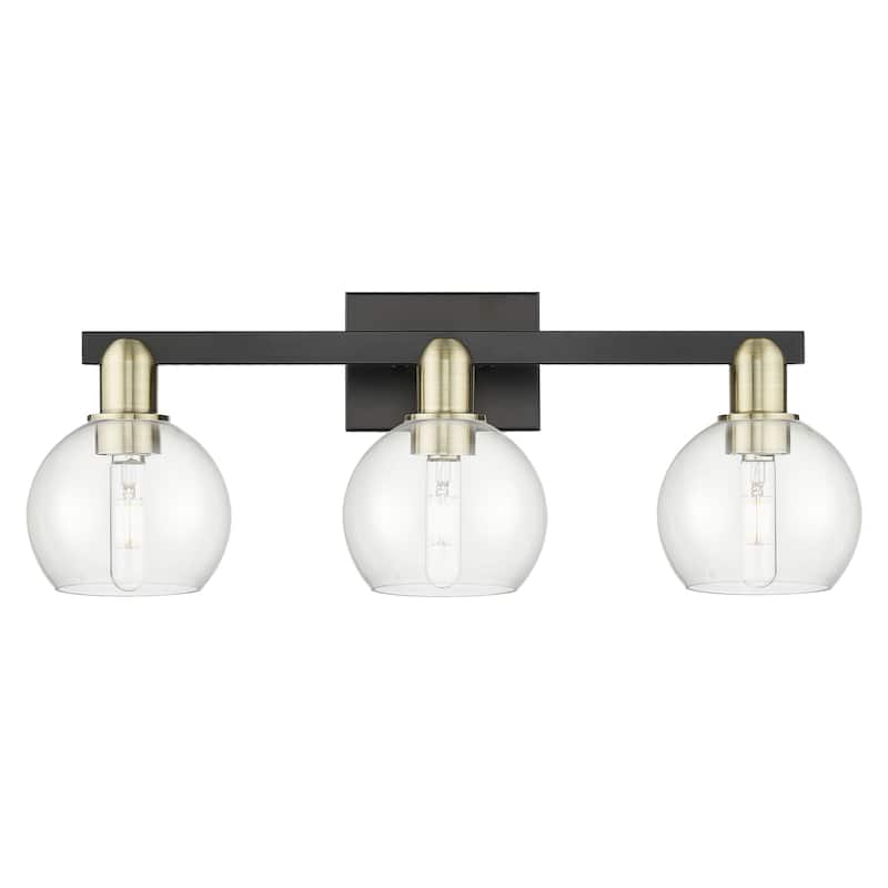 Innovations Lighting 716-3W-10-25 Athens Vanity Athens 3 Light 25" - Black Antique Brass / Clear