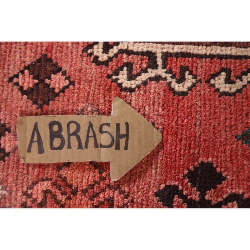Hand Knotted Oriental 100% Wool Carpet Traditional Tribal Red Qashqai Area Rug - 9' 4'' X 4' 10''