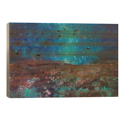 Coyote Nights Print On Wood by Iris Scott - Multi-Color