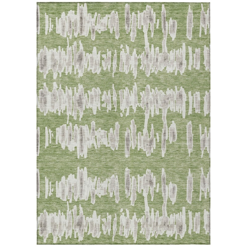 Machine Washable Indoor/ Outdoor Chantille Abstract Contemporary Rug