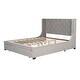 preview thumbnail 24 of 26, Queen Size Lozenge Pattern Storage Bed Velvet Upholstered Platform Bed with Wingback Headboard / Footside Drawer / 10 Slats