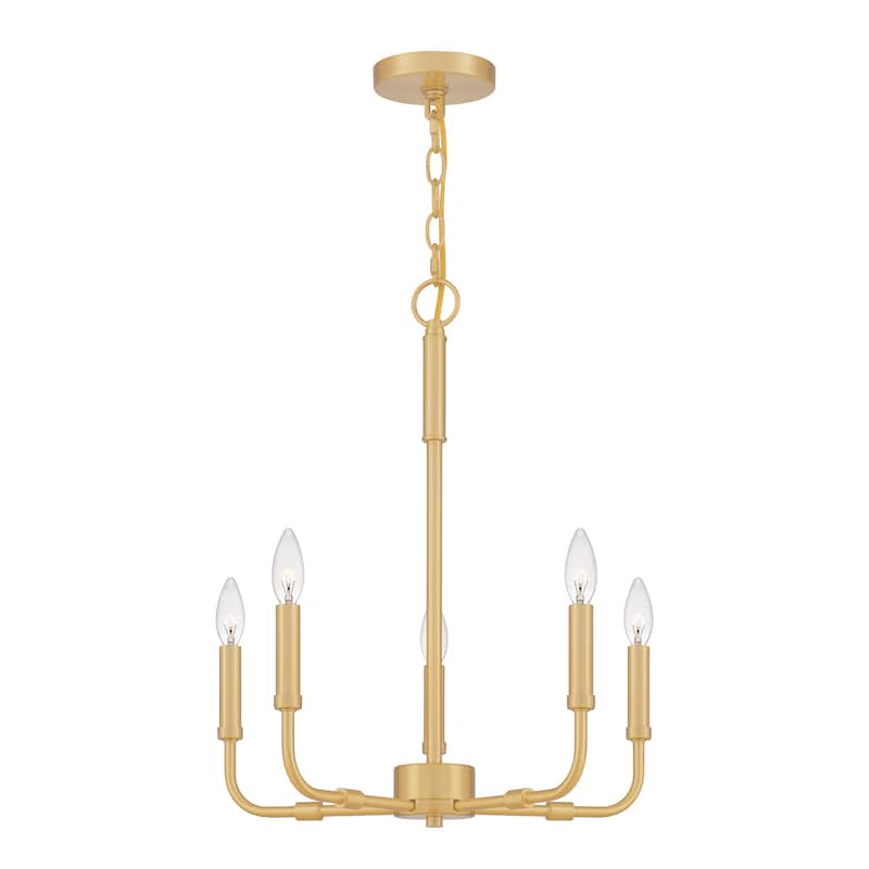 Quoizel Abner Steel 5-light Chandelier - Aged Brass - 21.25 H x 18 W x 18 D
